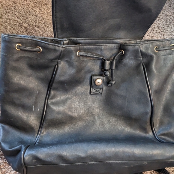 Black Leather Backpack - Picture 2 of 4